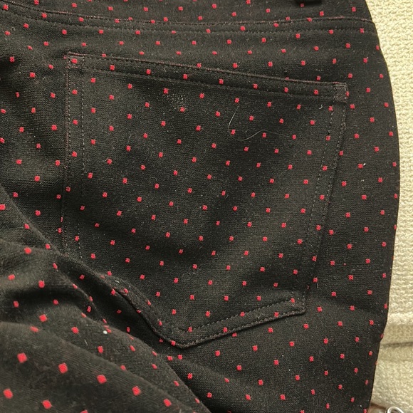 New Talbots Stretchy Black Red Dot Straight Leg Pants SZ 12 - Picture 9 of 11